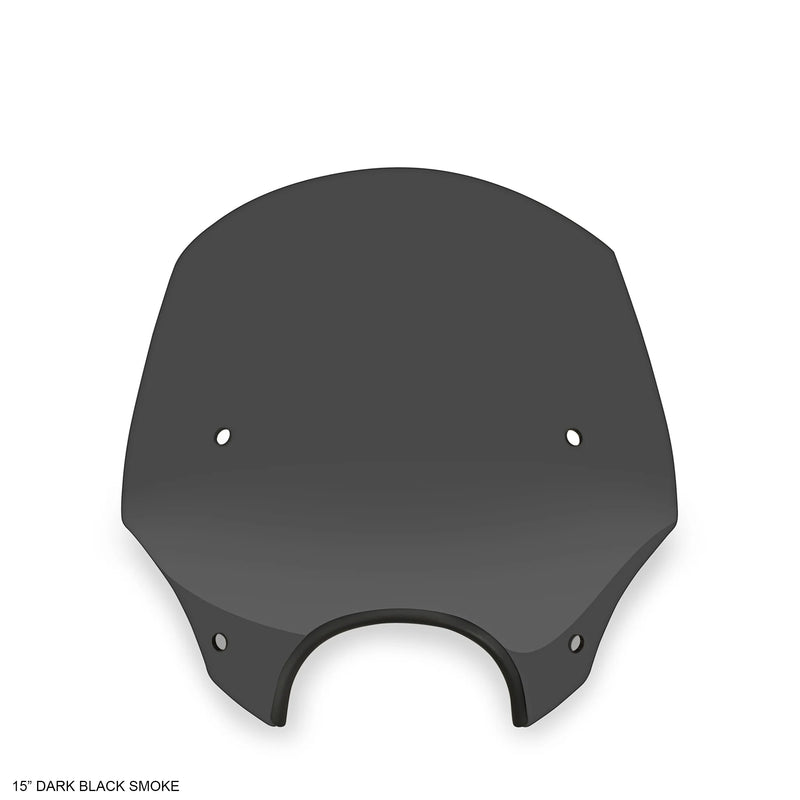 MEMPHIS SHADES El Paso Windshield - 15" - 7" Headlight Cutout - Dark Black Smoke - MEP5245