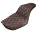 SADDLEMEN Step Up Seat - Lattice Stitched - Brown - Dyna '96-'03 - 896-04-172BR - PartsOutlet.com.au