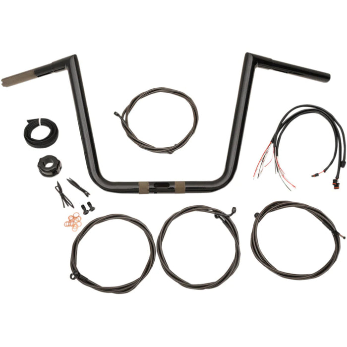 LA CHOPPERS Handlebar and Cable Kit - 10" - Black LA-7312KT1-61B