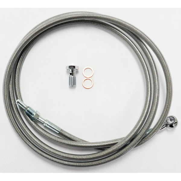 LA CHOPPERS BRAIDED STAINLESS CLUTCH LINE FOR 15"-17" APES / NATURAL-BRAIDED / STAINLESS STEEL - Touring '17-'20 - LA-8054C16