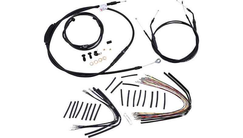 BURLY BRAND Control Kit - 16" Ape Hanger Handlebars - Wide Glide '07-'11 - B30-1047