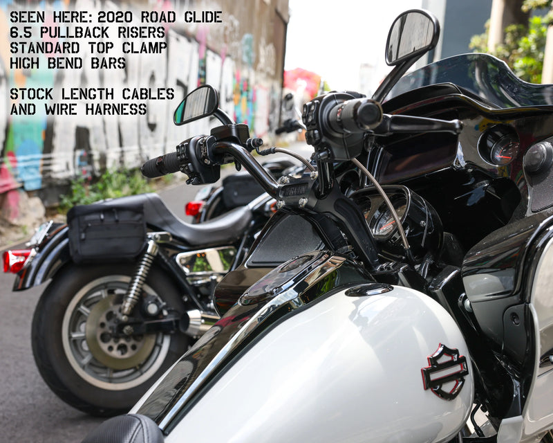 THRASHIN SUPPLY Risers - Pull Back - 6.5" - Chrome TSC-6525-3