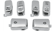 DRAG SPECIALTIES Switch Caps - Standard - Harley-Davidson 1996-2013 - Chrome H18-033500-C - PartsOutlet.com.au