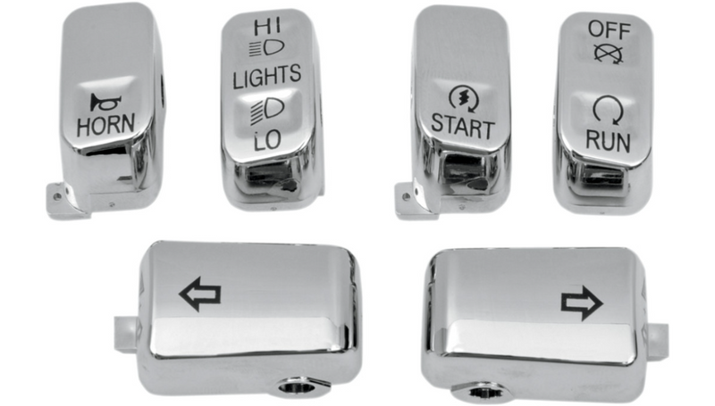 DRAG SPECIALTIES Switch Caps - Standard - Harley-Davidson 1996-2013 - Chrome H18-033500-C - PartsOutlet.com.au