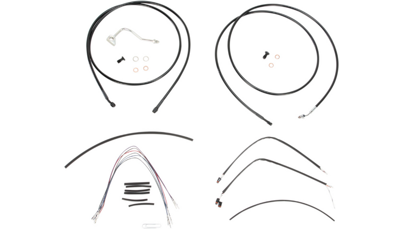 BURLY BRAND Control Kit - 15" Ape Hanger Handlebars - ABS - Harley-Davidson '14-'16 - B30-1116