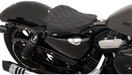 DRAG SPECIALTIES Bobber Solo Seat - Double Diamond - Silver Stitch - Sportster XL 2010+ - 0804-0740 - PartsOutlet.com.au