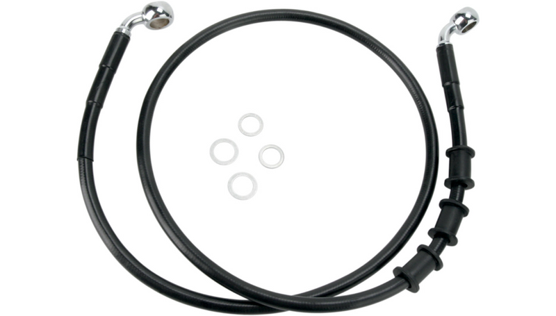 DRAG SPECIALTIES Brake Line - Front - Black - +10" - Softail '08-'14 - 680219-10BLK