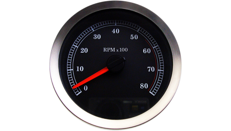 DRAG SPECIALTIES 4" Electronic Tachometer - Black Face - Harley-Davidson '04-'13 - 83114B