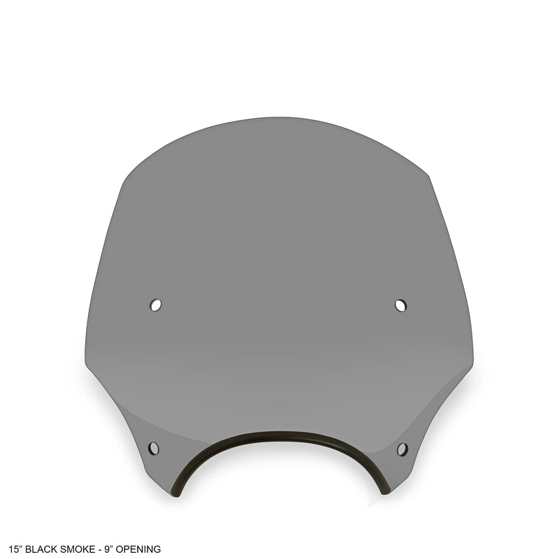 MEMPHIS SHADES El Paso Windshield - 15" - 9" Headlight Cutout - Black Smoke - MEP5263