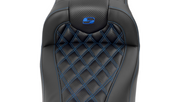 SADDLEMEN RoadSofa Seat - without Backrest - Carbon Fiber - Lattice Stitch - Blue Stitch - FLTR/FLHX '23-'24 - 823-07-20601 - PartsOutlet.com.au