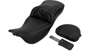 SADDLEMEN Roadsofa Extended Reach Seat - Carbon Fiber - Black Stitch - Backrest - FL '08-'23 A808-07R-186BLK - PartsOutlet.com.au