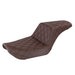 SADDLEMEN Step Up Seat - Lattice Stitched - Brown - Dyna '96-'03 - 896-04-175BR - PartsOutlet.com.au