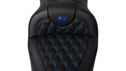 SADDLEMEN Roadsofa Seat - with Backrest - Blue Stitch - FL '08-'23 A808-07R-182BLU - PartsOutlet.com.au