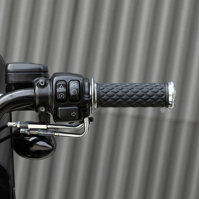 BILTWELL Grips - Alumicore - Dual Cable - Chrome 6604-105-01 - PartsOutlet.com.au