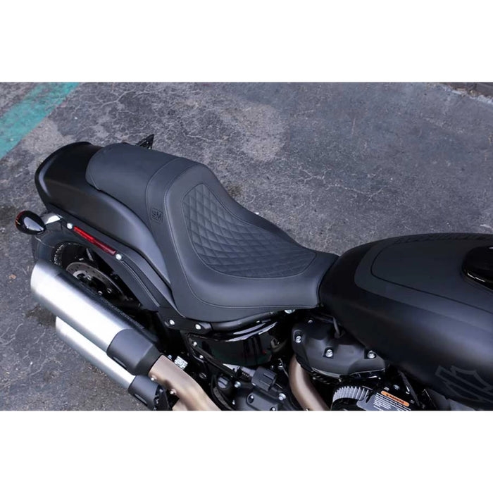 SADDLEMEN Speed Merchant Seat - Fat Bob '18-'23 - SM81828DB - PartsOutlet.com.au