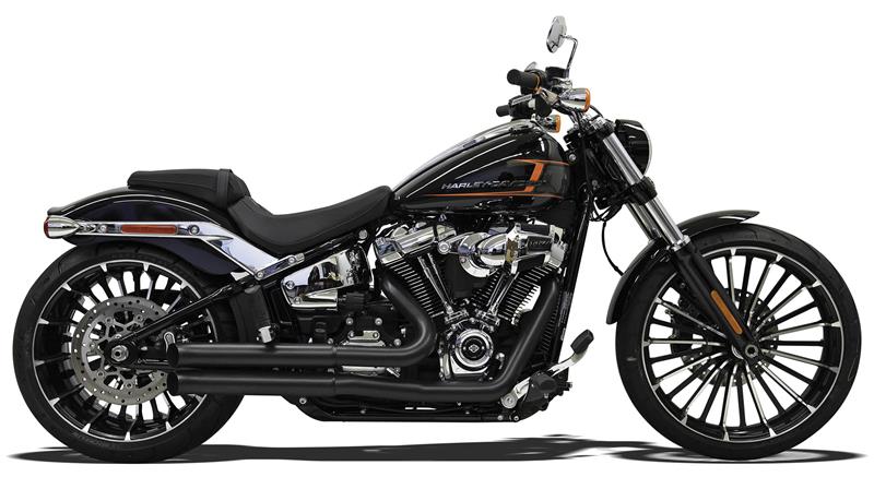 BASSANI XHAUST Pro Street Exhaust - Black - 2020 Softail Breakout, 2018-2021 Fat Boy & FXDR - 1S34DB