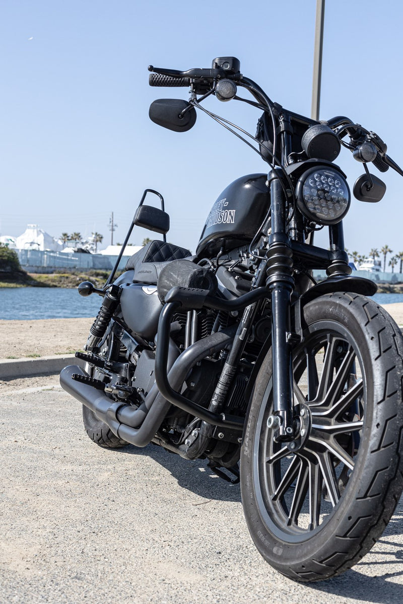 BURLY BRAND Razorback Footpegs - Black - Harley-Davidson 1997-2023 - B13-1002B - PartsOutlet.com.au
