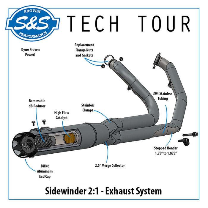 S&S CYCLE SIDEWINDER 2-1 for M8 TOURING MODELS–Chrome 550-0758D - PartsOutlet.com.au