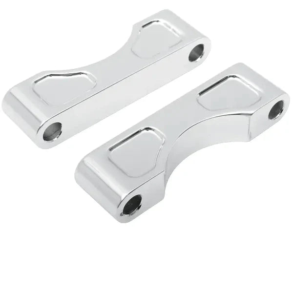 KLOCK WERKS Hugger Front Fender Mounting Blocks - For 16"/17"/18" Wheels - Chrome - FL '84-'13 - KWFS-01-0103-C
