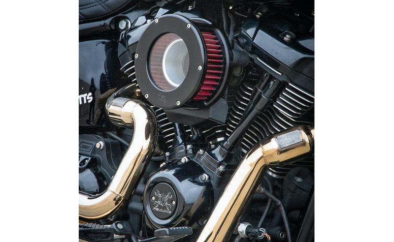 FEULING OIL PUMP CORP. Air Cleaner - BA Series - Black - Clear Cover - Red - Harley-Davidson 2017-2022 -M8 5434 - PartsOutlet.com.au