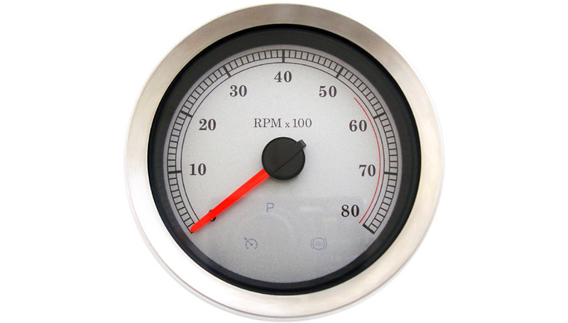 DRAG SPECIALTIES 4" Electronic Tachometer - White Face - Harley-Davidson '04-'13 - 83114S