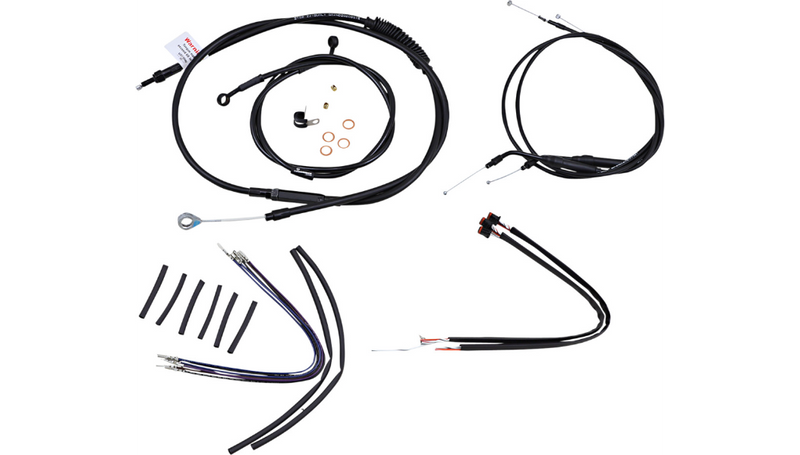 BURLY BRAND Control Kit - 12" Ape Hanger Handlebars - Harley-Davidson '14-'22 - B30-1106