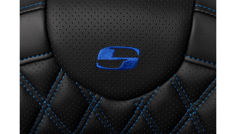 SADDLEMEN Roadsofa Seat - with Backrest - Blue Stitch - FL '08-'23 A808-07R-182BLU - PartsOutlet.com.au