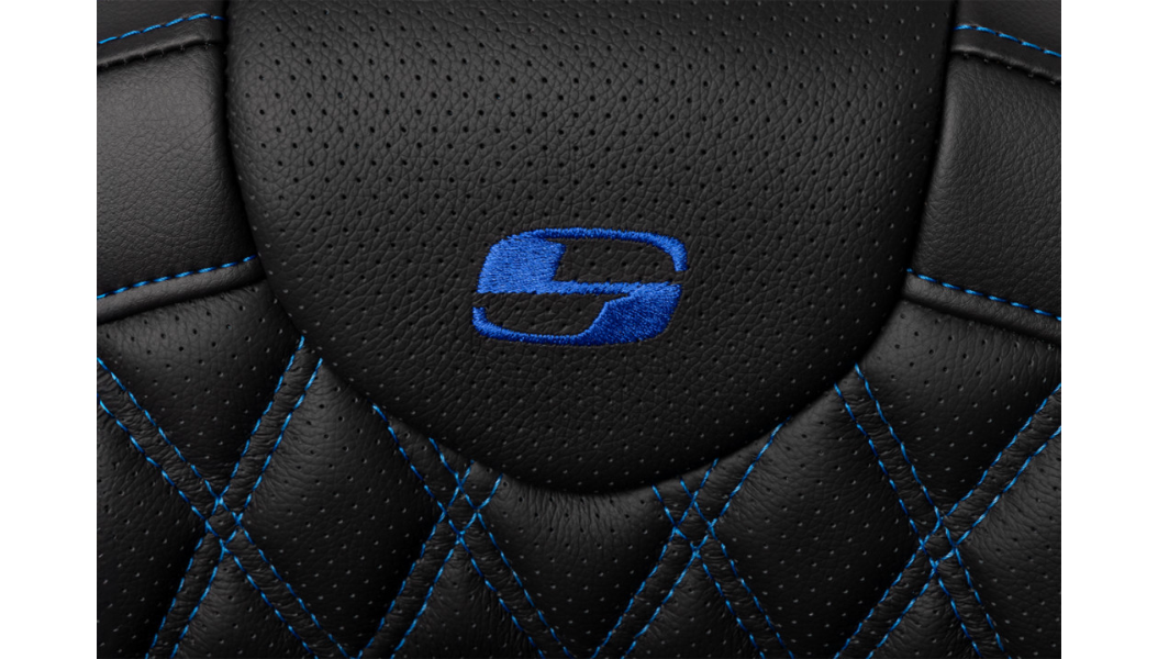 SADDLEMEN Roadsofa Seat - with Backrest - Blue Stitch - FL '08-'23 A808-07R-182BLU - PartsOutlet.com.au