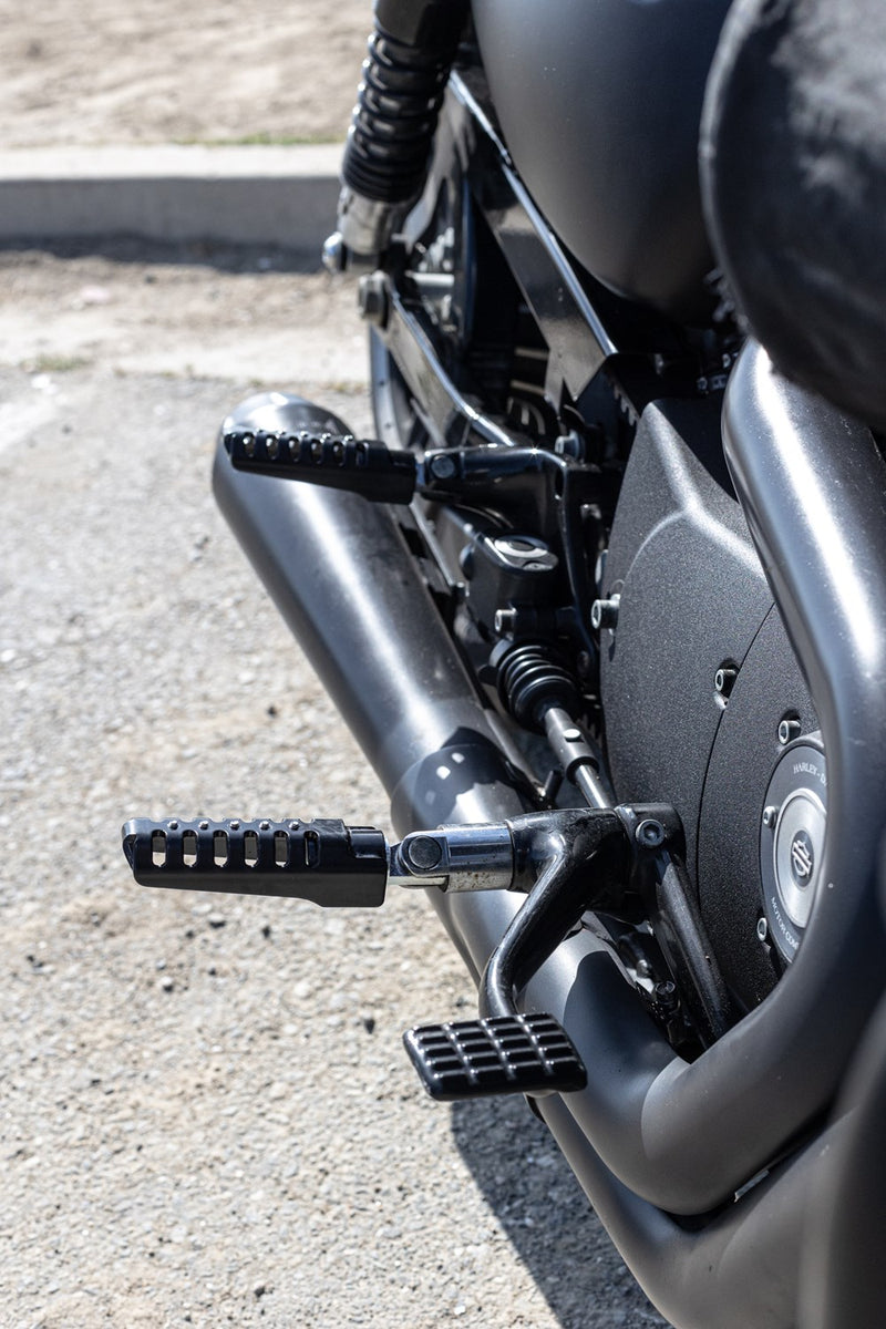 BURLY BRAND Razorback Footpegs - Black - Harley-Davidson 1997-2023 - B13-1002B - PartsOutlet.com.au