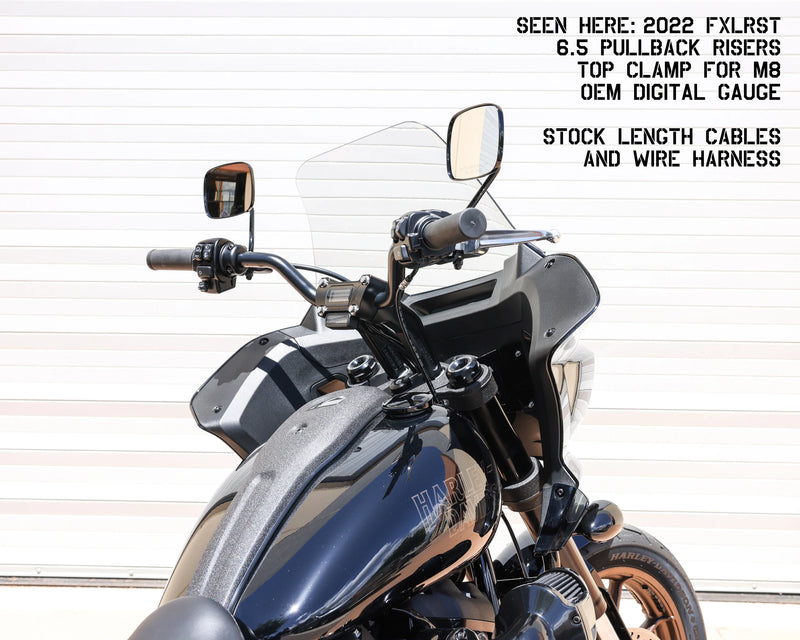 THRASHIN SUPPLY Risers - Pull Back - 6.5" - Gauge Cutout - Softail '18-'24 - Chrome - TSC-6500-3