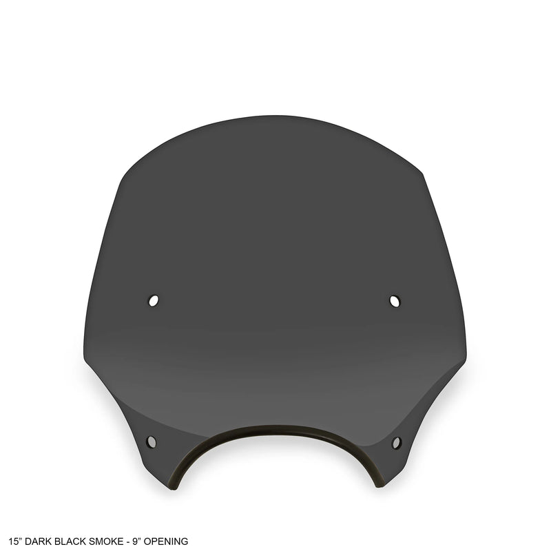 MEMPHIS SHADES El Paso Windshield - 15" - 9" Headlight Cutout - Dark Black Smoke - MEP5265