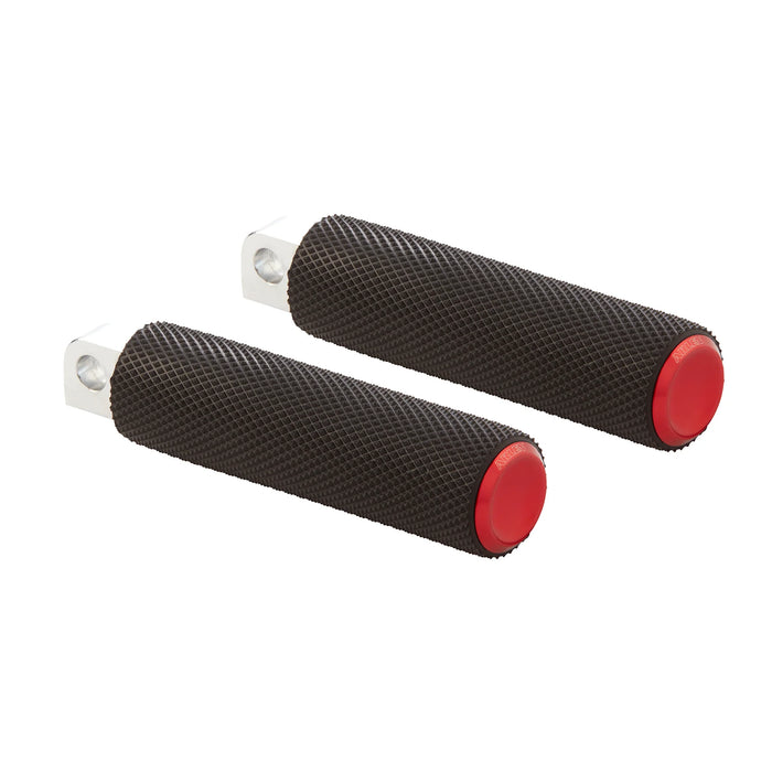 ARLEN NESS KNURLED FOOTPEGS, RED - 20-up PAN AMERICA, LIVEWIRE & SPORSTER S DRIVER - 07-954