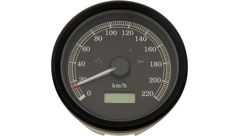 DRAG SPECIALTIES 3-3/8" KM/H Programmable Electronic Speedometer - Black Bezel - Black Face - Harley-Davidson '99-'03 - T21-69A4BBDS