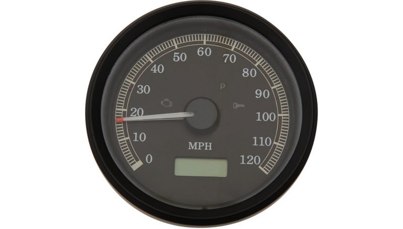 DRAG SPECIALTIES 3-3/8" MPH Programmable Electronic Speedometer - Black Bezel - Black Face - Harley-Davidson '99-'03 - T21-69A3BBDS