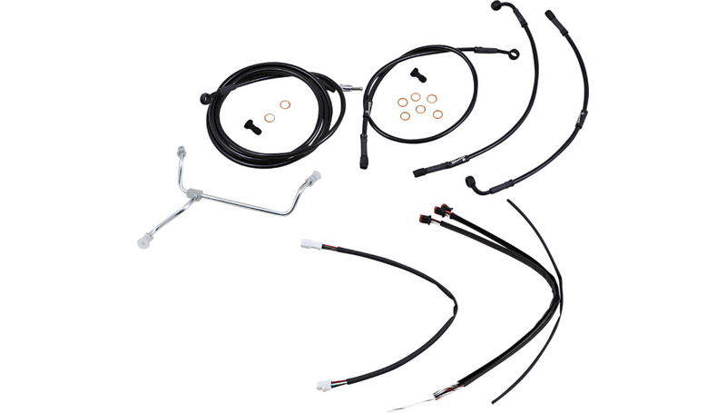 BURLY BRAND Control Kit - 16" Ape Hanger Handlebars - Harley-Davidson '17-'19 - B30-1183