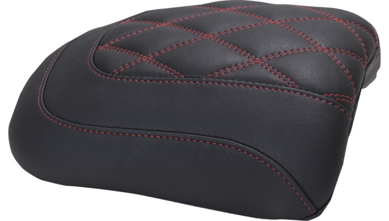 MUSTANG Padded Passenger Seat Cowl - Double Diamond - Dark Cherry Stitch - FLT/FLH '23-'25 - 88611DC