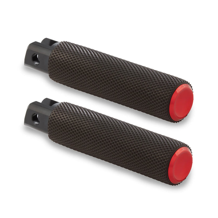 ARLEN NESS KNURLED FOOTPEGS, RED - 20-up PAN AMERICA, LIVEWIRE & SPORSTER S DRIVER - 07-954