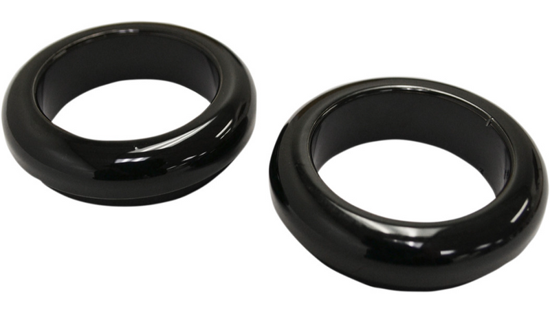 LA CHOPPERS Fork Dust Covers - 39 mm - Gloss Black Powder Coat LA-7503-39B - PartsOutlet.com.au