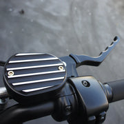 JOKER MACHINE Master Cylinder Cover - Brake - Front - Finned - BLACK / SILVER - '06-'22 XL - 10-380B - PartsOutlet.com.au
