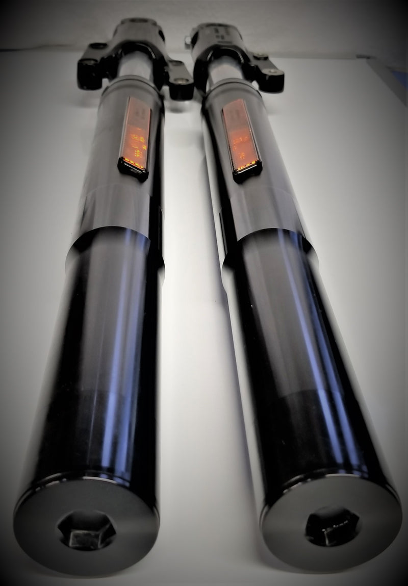 CUSTOM CYCLE ENGINEERING Inverted Fork Tubes - 43 mm - Stock Length - Black - Harley-Davidson '09-'21 - 710071
