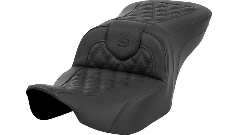 SADDLEMEN Heated Roadsofa Seat - Lattice Stitch - w/o Backrest - FLT/FLH '23-'25 - 823-07-182A0