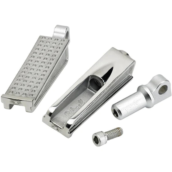 BILTWELL Sanderson Footpegs - Polished - Silver - 7001-302-01 - PartsOutlet.com.au