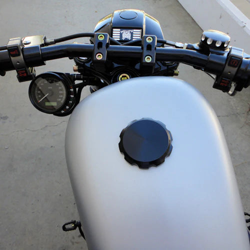 JOKER MACHINE Smooth Gas Cap - Black - Harley-Davidson 1993-2023 - 10-442B - PartsOutlet.com.au