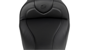 SADDLEMEN Roadsofa Seat - with Backrest - Carbon Fiber - Black Stitch - FL '08-'19 A808-07R-185BLK - PartsOutlet.com.au