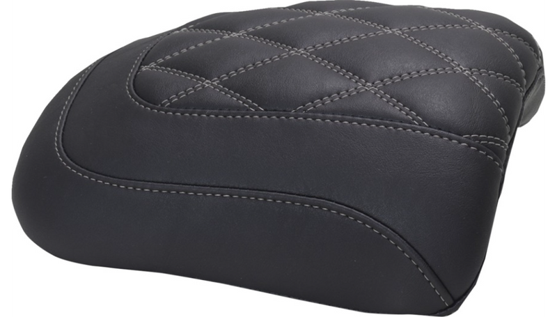 MUSTANG Padded Passenger Seat Cowl - Double Diamond - Gunmetal Stitch - FLT/FLH '23-'25 - 88611GM
