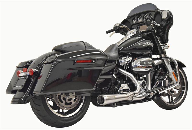 BASSANI XHAUST Short 2:1 Exhaust for M8 FL 2017+ - Stainless Steel 1F42SS - PartsOutlet.com.au