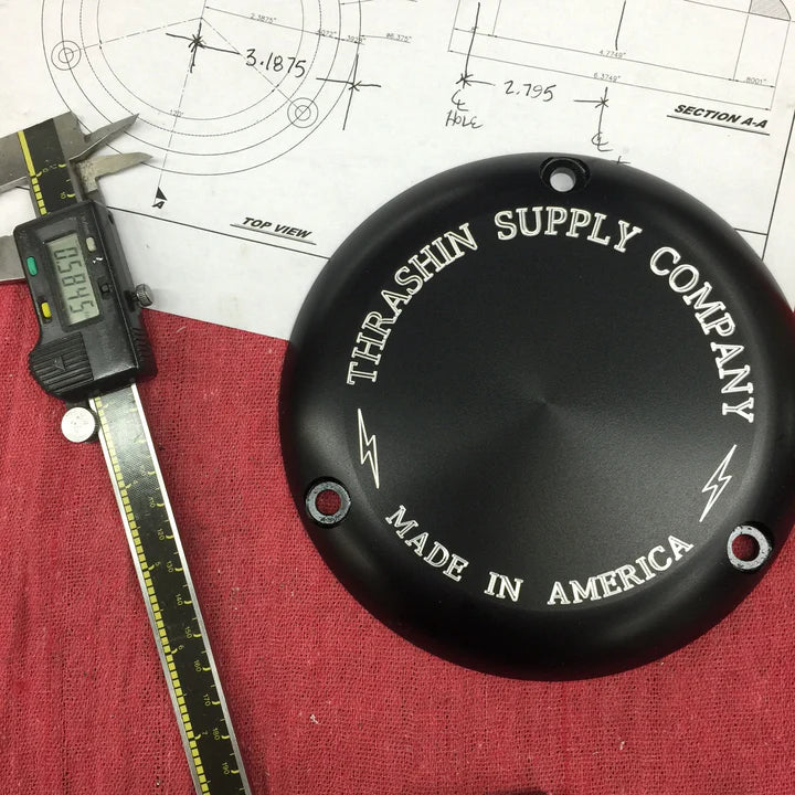 THRASHIN SUPPLY CO. Derby Cover - Black - 1970-1998 - Classic TSC-3000-4 - PartsOutlet.com.au