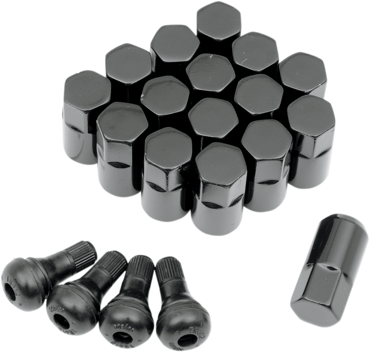 MOOSE UTILITY Lug Nut - 12 mm x 1.50 - Black - 60? Tapered - 16 Pack SP300MO207B