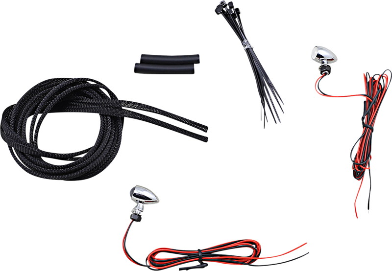 CUSTOM DYNAMICS Micro Turn Signals - Red -Chrome CD-MICRO-R-C