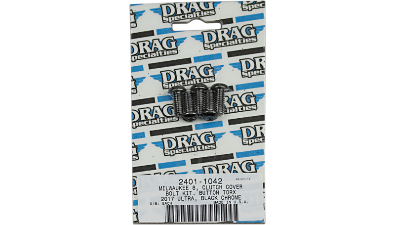 DRAG SPECIALTIES Bolt Kit Clutch Black/Chrome Torx - Harley-Davidson 2017-2021 - MK788BK - PartsOutlet.com.au
